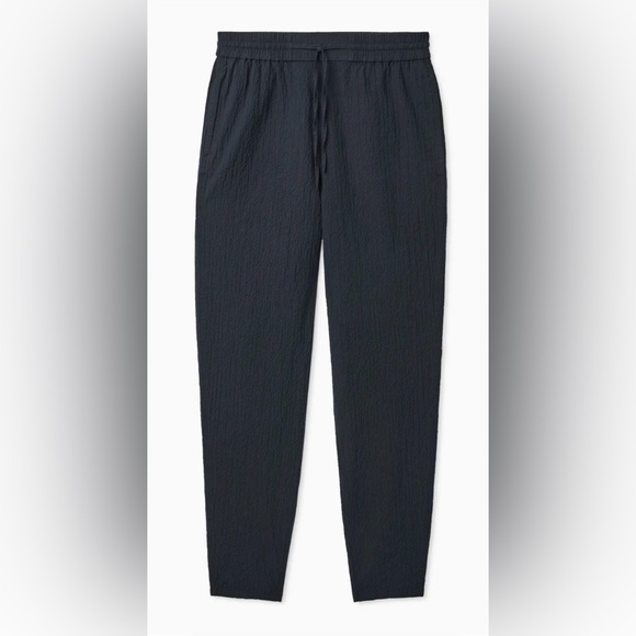 COS Seersucker Elastic Waist Pants - Picture 3 of 9